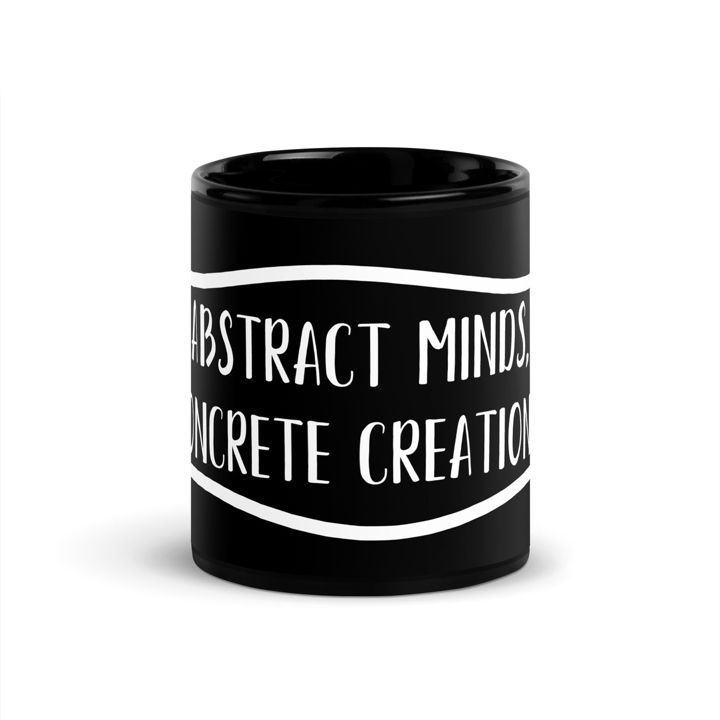 “Mentes abstractas, creaciones concretas”. - Taza brillante