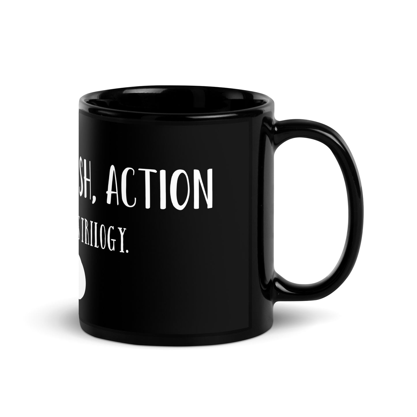 “Paleta, pincel, acción: la trilogía del artista”. - Taza brillante