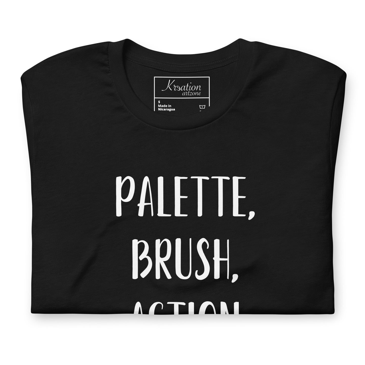 “Paleta, pincel, acción: la trilogía del artista”. - Camiseta unisex